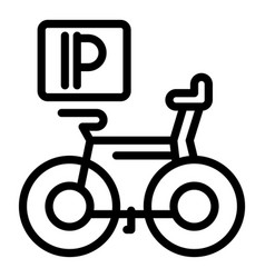 Bike Parking Icon Outline Lock Safety