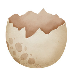 Broken Dinosaur Egg Watercolor Hand