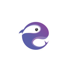 Letter E Logo Whale Design Design Fish