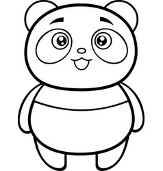 Outlined Cute Panda Bear Cartoon Character