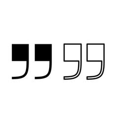 Quote Icon Set Quotation Mark Symbol