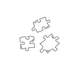 Three Jigsaw Hand Drawn Pieces Cartoon Puzzle