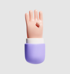 3d Four Fingers Counting Icon Hand