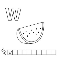 Cartoon Watermelon Coloring Pages English Alphabet