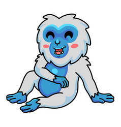 Cute Little Yeti Cartoon Sitting