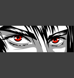 Red Eyes Angry Look Of A Man In Manga Style