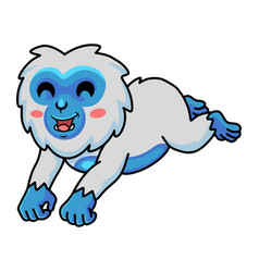 Cute Little Yeti Cartoon Jumping