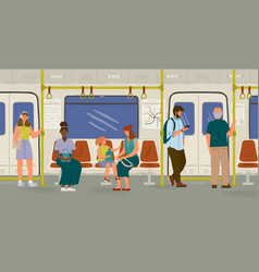 People Inside Subway Train Concept