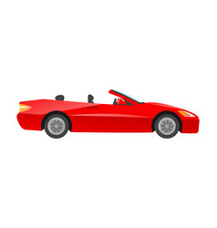 Sticker Red Convertible Sportcar On White