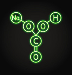 Structural Formula Of Baking Soda Neon Icon