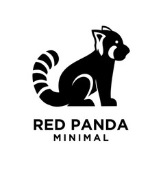 Red Panda Black Logo Icon Design