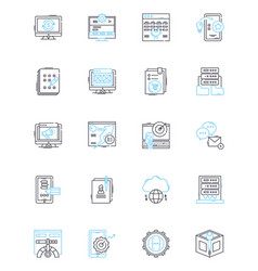 Virtual Reality Linear Icons Set Immersive