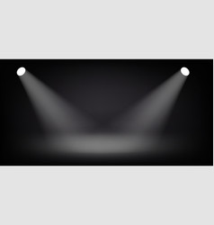 Abstract Illuminated Empty Dark Stage With Bright