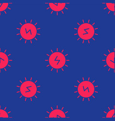 Red Solar Energy Panel Icon Isolated Seamless