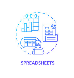 Spreadsheets Blue Gradient Concept Icon