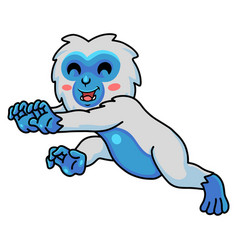 Cute Little Yeti Cartoon Walking