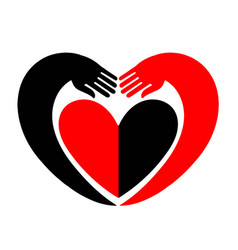 Hands Embracing A Heart Original Icon With Black