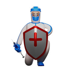 Paramedic With Hazmat 3d Cartoon