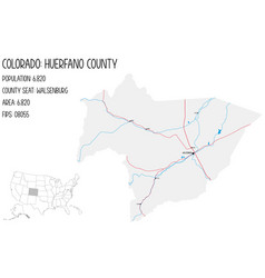 Map Of Huerfano County In Colorado Usa