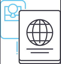 Passport Id Card Line Icon Outline Symbol