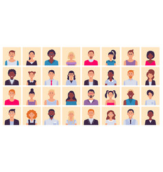 People Avatar Multiethnic Square Portraits