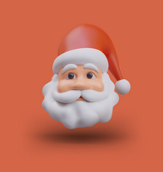 Smiling Santa Claus Head On White Background