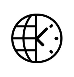 World Time Sign Icon Universal Time Globe Symbol