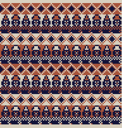 Christmas Snowman Fair Isle Seamless Pattern