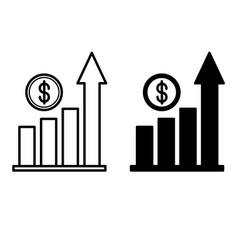 Growth Icons Black And White Profit