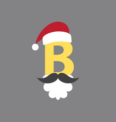 Santa Initial Christmas Alphabet B Logo Image