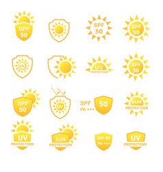 Sun And Uv Protection Design Icons Set