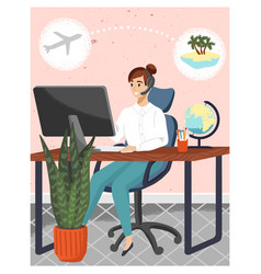 Travel Agency Agent Operator In Office