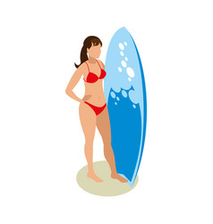 Woman Surfing Icon