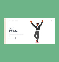 Our Team Landing Page Template Happy African Male