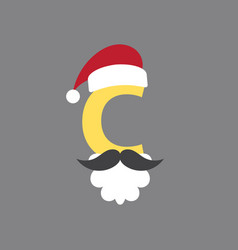 Santa Initial C Christmas Alphabet Logo Image