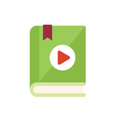 School Audio Book Icon Flat Online People