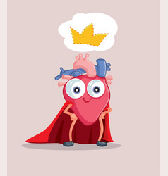 King Heart Wearing Red Mantle And Imaginary Crown