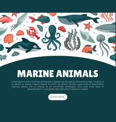 Marine Animals Landing Page Template Underwater