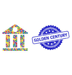 Textured Golden Century Stamp Seal And Colored