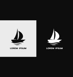 Black And White Sailboat Icon