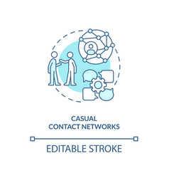 Casual Contact Networks Blue Concept Icon