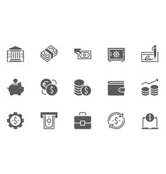 Finance And Banking Line Icons Set