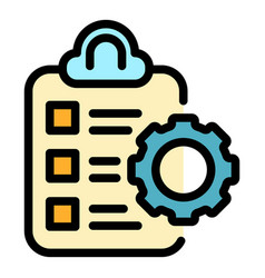 Assignment Icon Color Outline