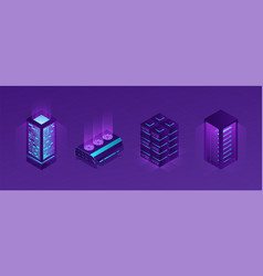 Isometric Data Center Crypto Server Tech