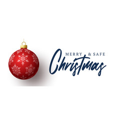 Merry And Safe Christmas Banner With Red