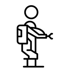 Exoskeleton Man Icon Outline Robot Suit