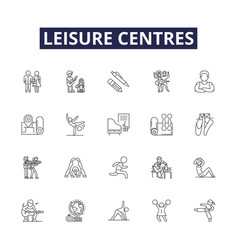 Leisure Centres Line Icons And Signs