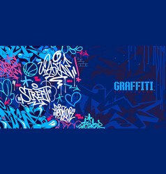 Colorful Blue Abstract Urban Style Hiphop