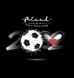 2022 Soccer Ball Heart With Flag Of Poland