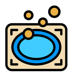 Bubble Hand Wash Icon Color Outline